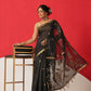 Cotton Dhakai Jamdani Saree With Small Zari Border & Tassels