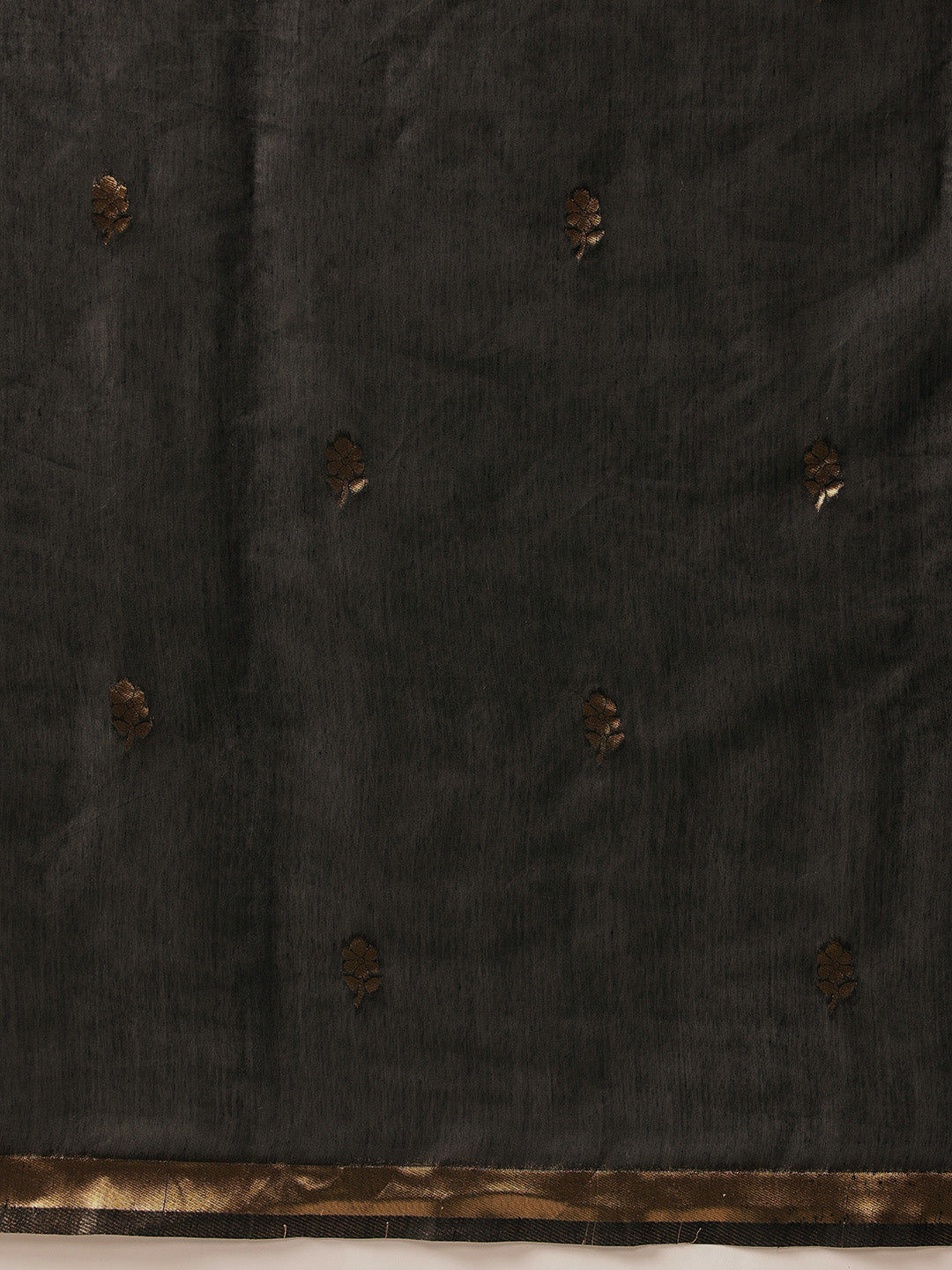 Cotton Dhakai Jamdani Saree With Small Zari Border & Tassels