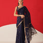 Cotton Dhakai Jamdani Saree With Small Zari Border & Tassels