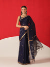 Cotton Dhakai Jamdani Saree With Small Zari Border & Tassels