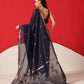 Cotton Dhakai Jamdani Saree With Small Zari Border & Tassels