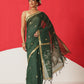 Cotton Dhakai Jamdani Saree With Small Zari Border & Tassels