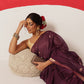 Cotton Dhakai Jamdani Saree With Small Zari Border & Tassels