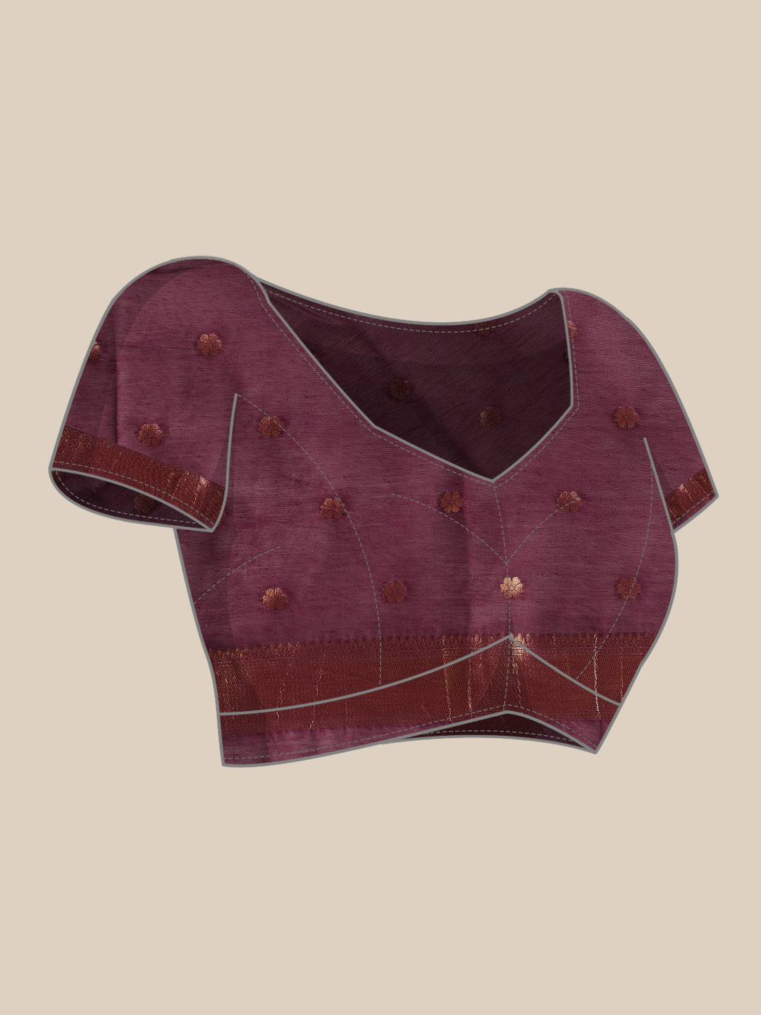 Cotton Dhakai Jamdani Saree With Small Zari Border & Tassels