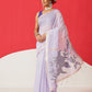 Light Color Jamdani Saree With Small Zari Border & Tassels