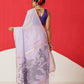 Light Color Jamdani Saree With Small Zari Border & Tassels