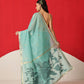 Light Color Jamdani Saree With Small Zari Border & Tassels