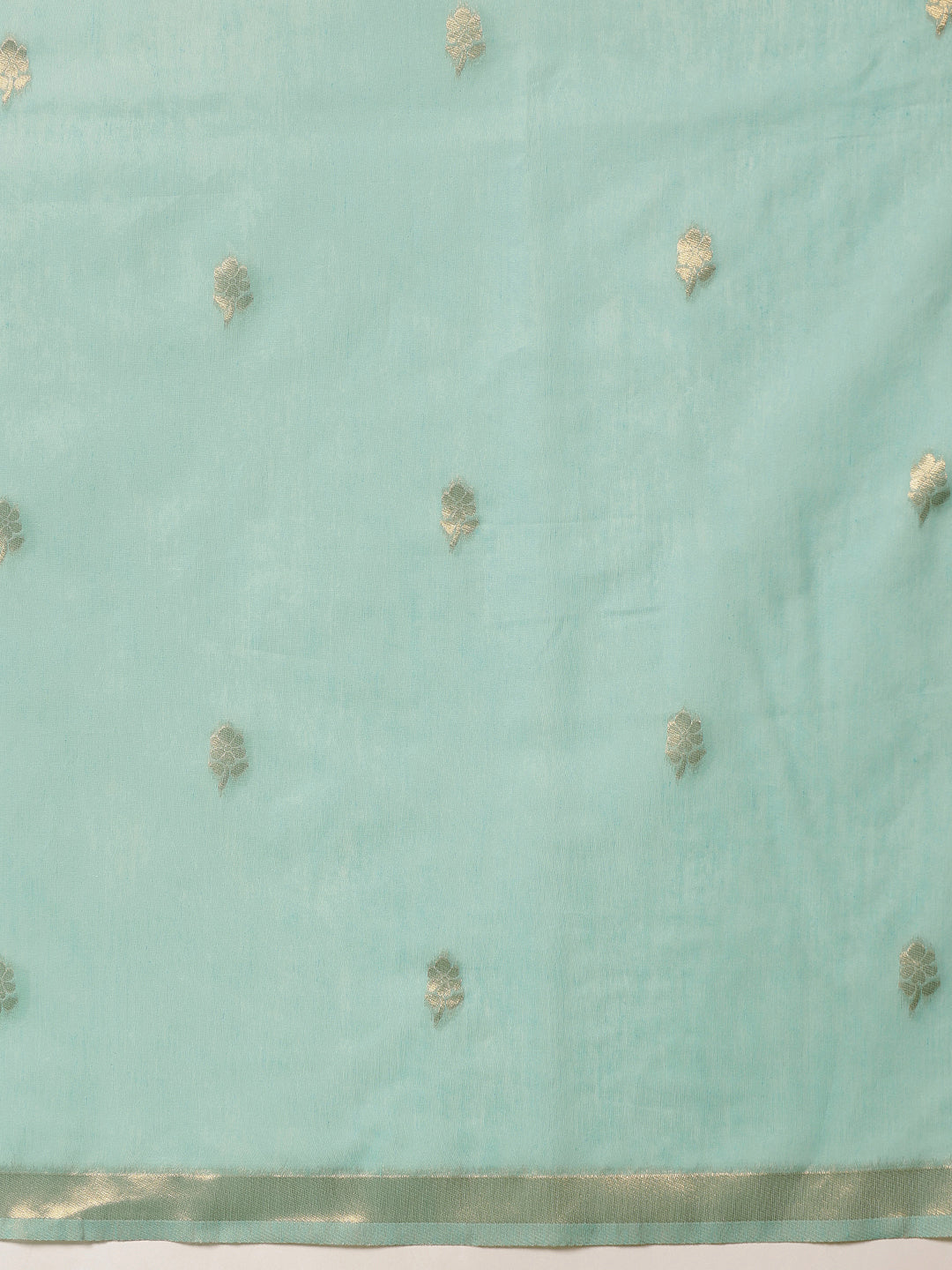 Light Color Jamdani Saree With Small Zari Border & Tassels