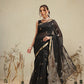Cotton Blend Woven Design Handloom Premium Jamdani Saree With Tassels
