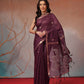 Cotton Blend Woven Design Handloom Premium Jamdani Saree With Tassels