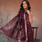 Cotton Blend Woven Design Handloom Premium Jamdani Saree With Tassels
