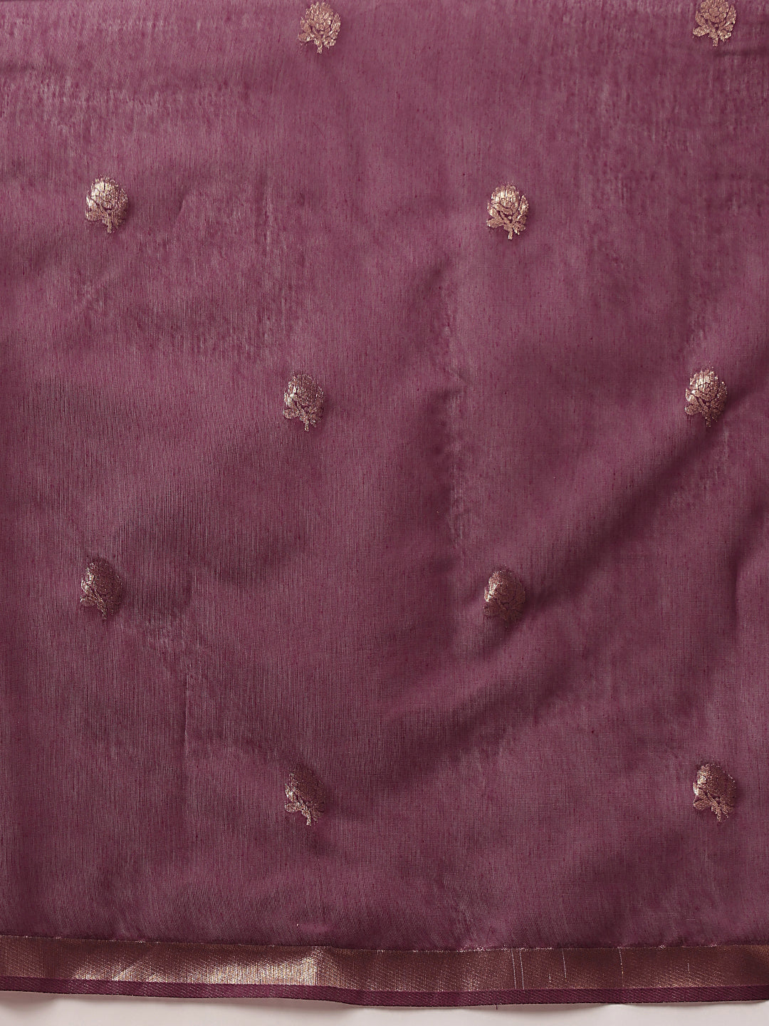 Cotton Blend Woven Design Handloom Premium Jamdani Saree With Tassels