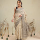 Cotton Blend Woven Design Handloom Premium Jamdani Saree With Tassels