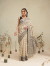 Cotton Blend Woven Design Handloom Premium Jamdani Saree With Tassels