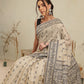 Cotton Blend Woven Design Handloom Premium Jamdani Saree With Tassels