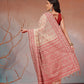Cotton Blend Woven Design Handloom Premium Jamdani Saree With Tassels