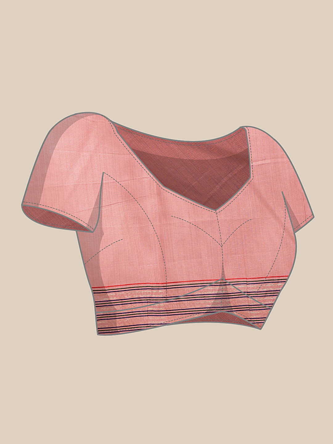 Cotton Blend Woven Design Handloom Premium Jamdani Saree With Tassels