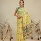 Cotton Blend Woven Design Handloom Premium Jamdani Saree With Tassels