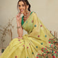 Cotton Blend Woven Design Handloom Premium Jamdani Saree With Tassels