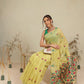 Cotton Blend Woven Design Handloom Premium Jamdani Saree With Tassels