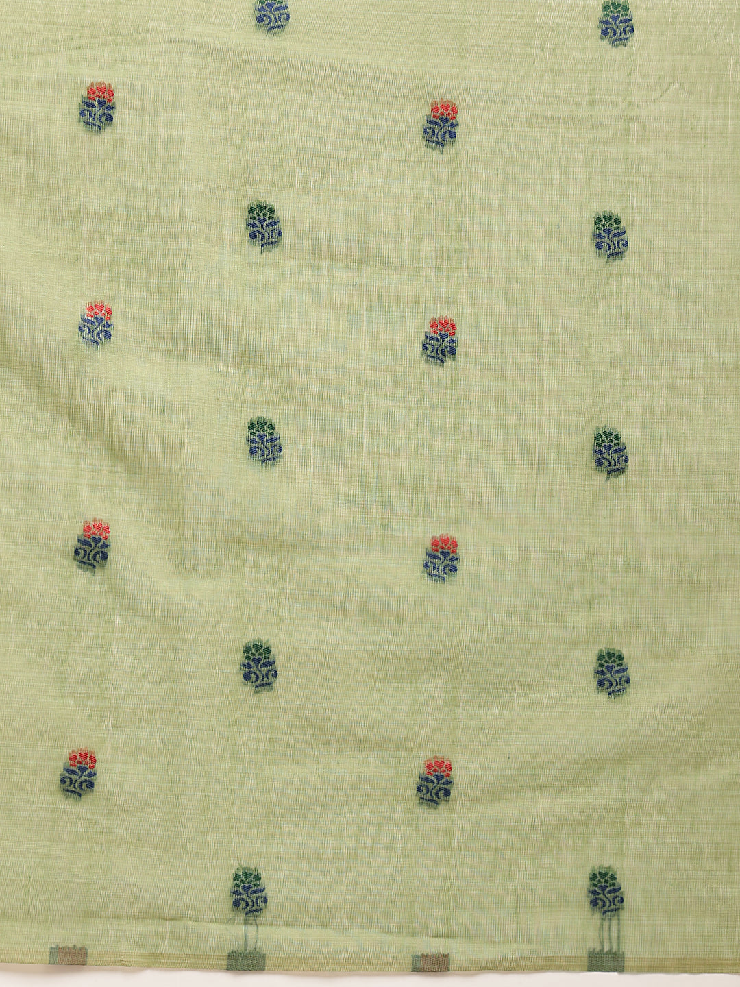 Cotton Blend Woven Design Handloom Premium Jamdani Saree With Tassels