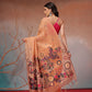 Cotton Blend Woven Design Handloom Premium Jamdani Saree With Tassels