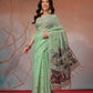 Cotton Blend Woven Design Handloom Premium Jamdani Saree With Tassels