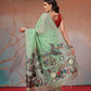 Cotton Blend Woven Design Handloom Premium Jamdani Saree With Tassels