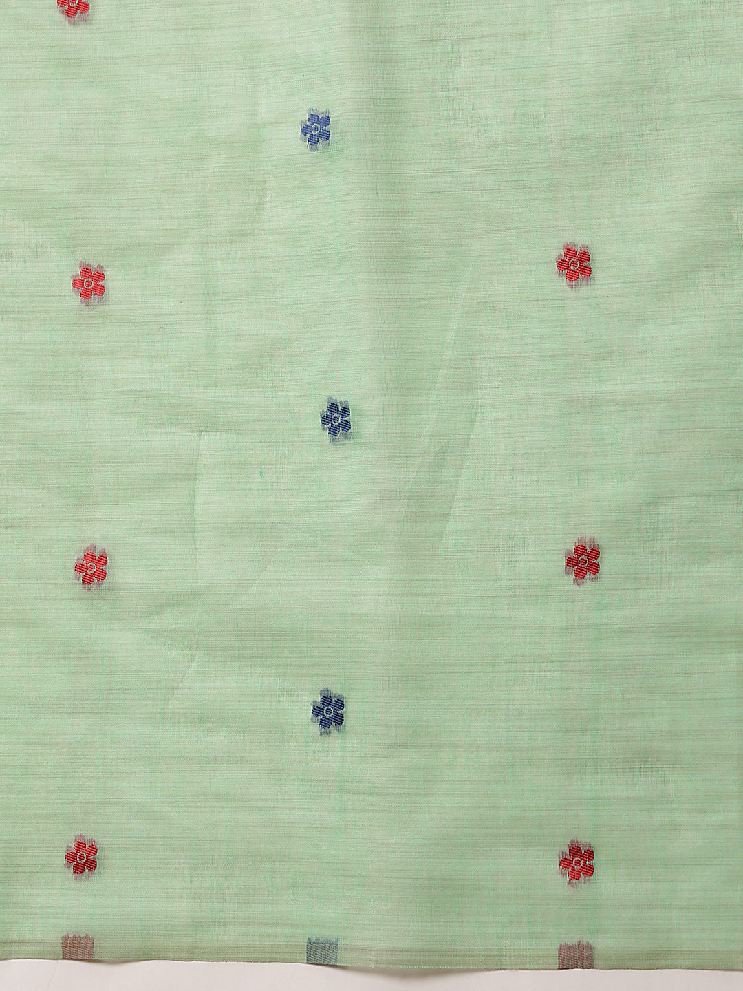Cotton Blend Woven Design Handloom Premium Jamdani Saree With Tassels