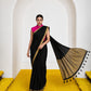 Women's Cotton Silk Saree with Rich Zari Woven Pallu, Elegant Golden Border & Tassels