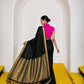 Women's Cotton Silk Saree with Rich Zari Woven Pallu, Elegant Golden Border & Tassels