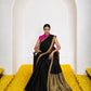 Women's Cotton Silk Saree with Rich Zari Woven Pallu, Elegant Golden Border & Tassels