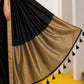 Women's Cotton Silk Saree with Rich Zari Woven Pallu, Elegant Golden Border & Tassels
