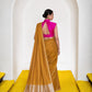 Women's Cotton Silk Saree with Rich Zari Woven Pallu, Elegant Golden Border & Tassels