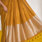 Women's Cotton Silk Saree with Rich Zari Woven Pallu, Elegant Golden Border & Tassels