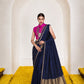 Women's Cotton Silk Saree with Rich Zari Woven Pallu, Elegant Golden Border & Tassels