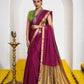 Women's Cotton Silk Saree with Rich Zari Woven Pallu, Elegant Golden Border & Tassels