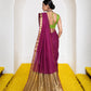 Women's Cotton Silk Saree with Rich Zari Woven Pallu, Elegant Golden Border & Tassels