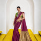 Women's Cotton Silk Saree with Rich Zari Woven Pallu, Elegant Golden Border & Tassels