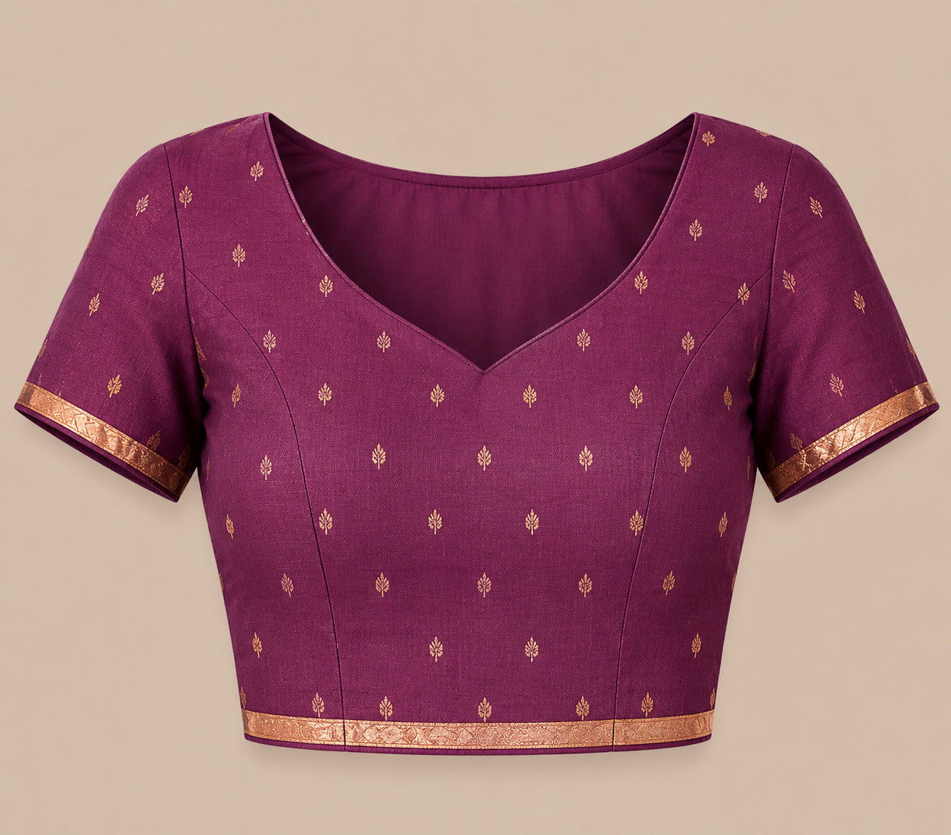 Women's Cotton Silk Saree with Rich Zari Woven Pallu, Elegant Golden Border & Tassels