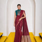 Women's Cotton Silk Saree with Rich Zari Woven Pallu, Elegant Golden Border & Tassels