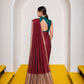 Women's Cotton Silk Saree with Rich Zari Woven Pallu, Elegant Golden Border & Tassels