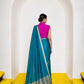 Women's Cotton Silk Saree with Rich Zari Woven Pallu, Elegant Golden Border & Tassels