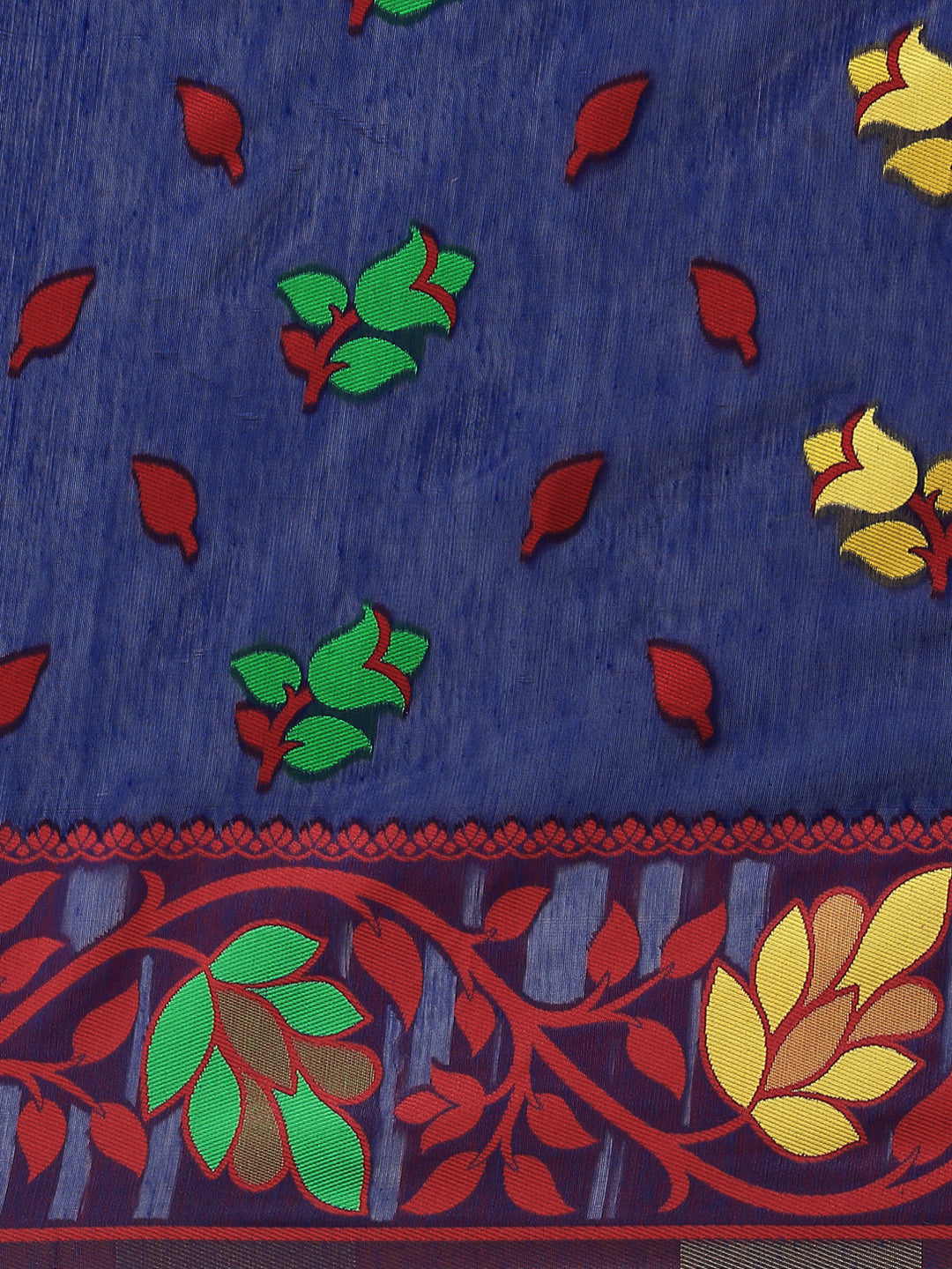 Women's Pure Cotton Jamdani Saree With Unstitched Blouse Piece