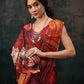 Abstract Chanderi Polyester Silk Saree