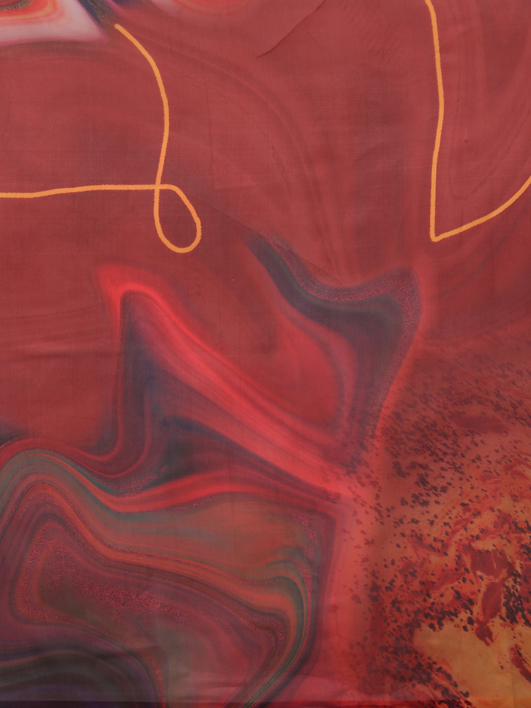 Abstract Chanderi Polyester Silk Saree