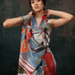 Abstract Chanderi Polyester Silk Saree
