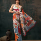 Abstract Chanderi Polyester Silk Saree