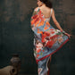 Abstract Chanderi Polyester Silk Saree
