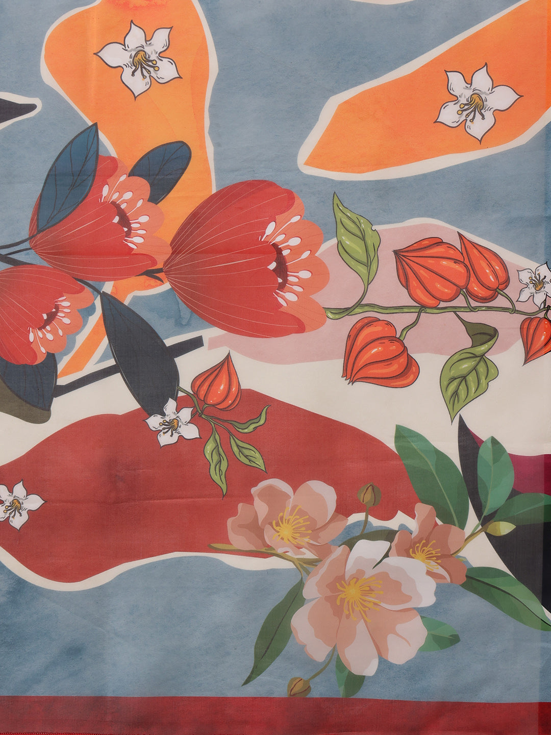 Abstract Chanderi Polyester Silk Saree